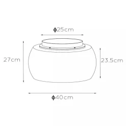 Straluma Plafondlamp zwart + smoke glas 40cm><noscript><img width=