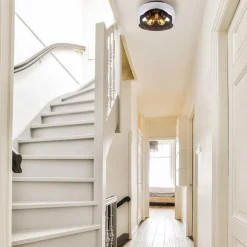 Straluma Plafondlamp zwart + smoke glas 40cm><noscript><img width=