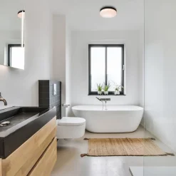 Straluma Plafondlamp zwart IP44 + bewegingssensor><noscript><img width=