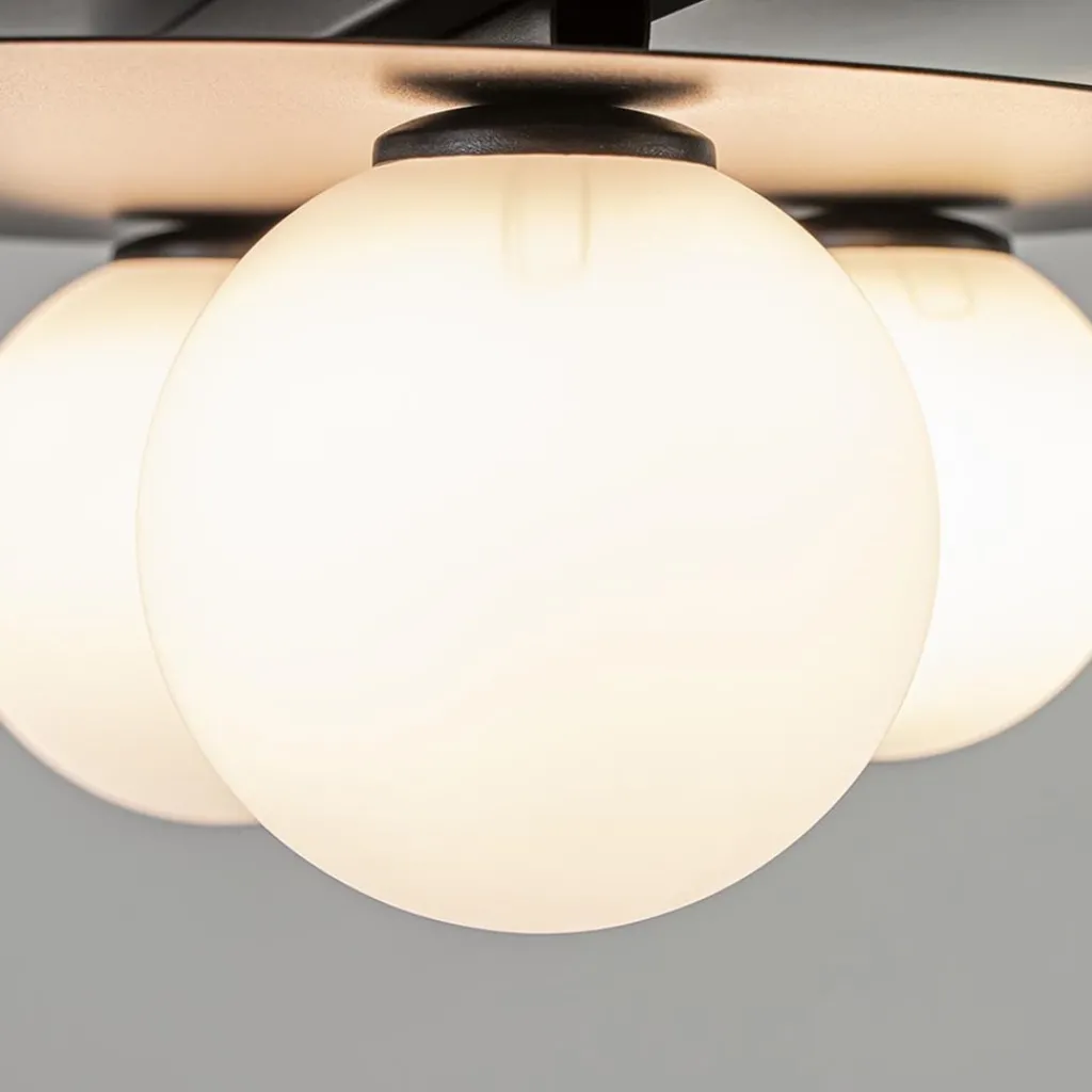 Straluma Plafondlamp zwart met 3 witte bollen> Plafondlampen|Retro Verlichting
