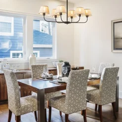 Straluma Plafondlamp zwart met beige kapjes><noscript><img width=