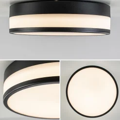 Straluma Plafondlamp zwart opaal glas 3-step dim><noscript><img width=