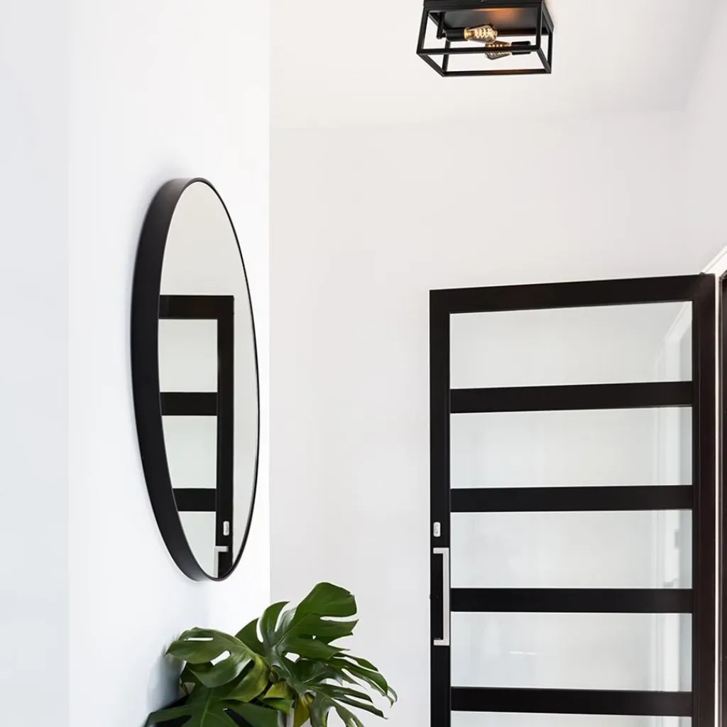 Straluma Plafondlamp/wandlamp zwart open frame> Wandlampen|Plafonnières