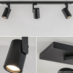 Straluma Plafondspot balk 3-lichts zwart ex.gu10><noscript><img width=