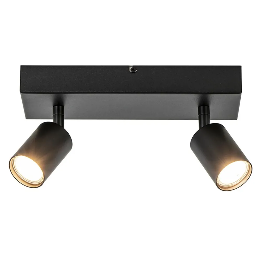 Straluma Plafondspot Bounce 2L balk zwart> Plafondlampen|Opbouwspots