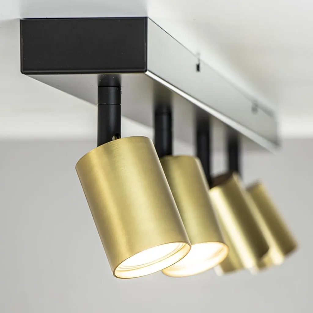 Straluma Plafondspot Bounce 4l 100cm zwart/matgoud> Plafondlampen|Opbouwspots