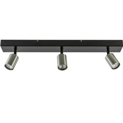 Straluma Plafondspot Bounce 3L 70cm zwart/rvs> Opbouwspots|Keukenverlichting