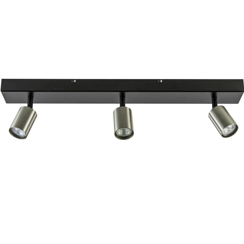 Straluma Plafondspot Bounce 3L 70cm zwart/rvs> Opbouwspots|Keukenverlichting