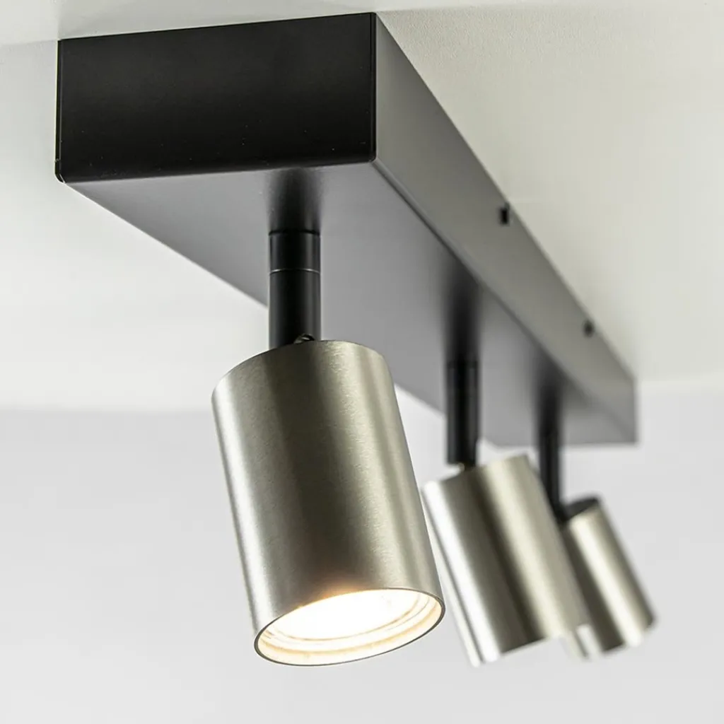 Straluma Plafondspot Bounce 3L 70cm zwart/rvs> Opbouwspots|Keukenverlichting