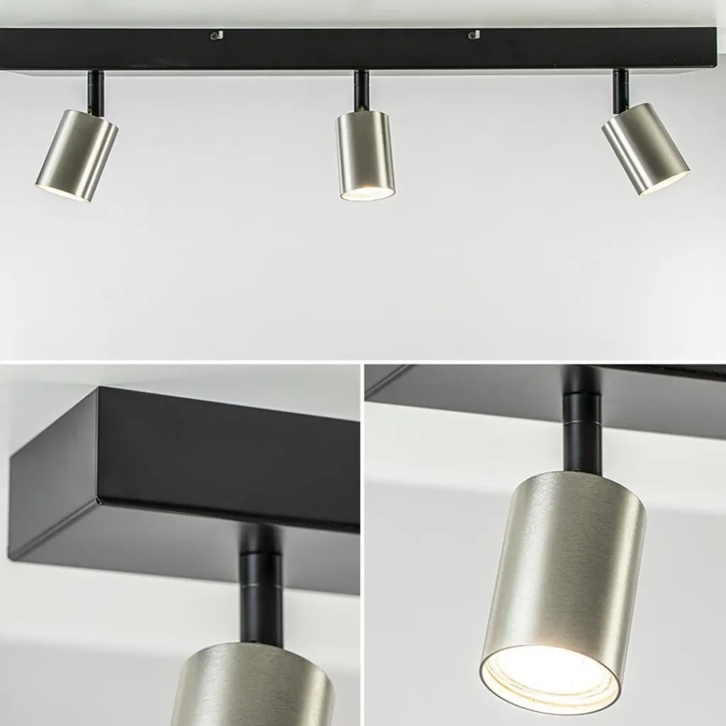 Straluma Plafondspot Bounce 3L 70cm zwart/rvs> Opbouwspots|Keukenverlichting