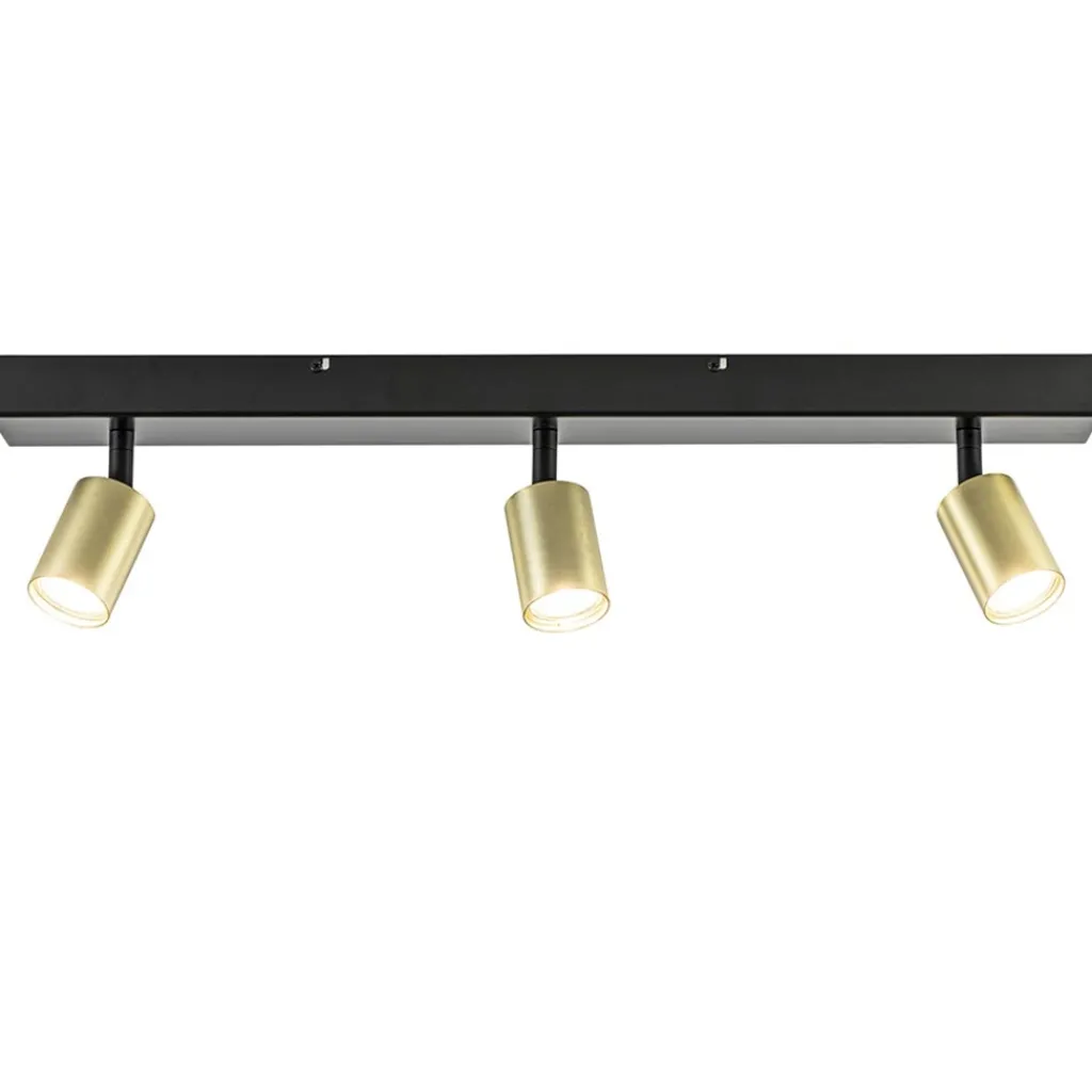 Straluma Plafondspot Bounce 3L 70cm zwart/goud> Plafondlampen|Opbouwspots