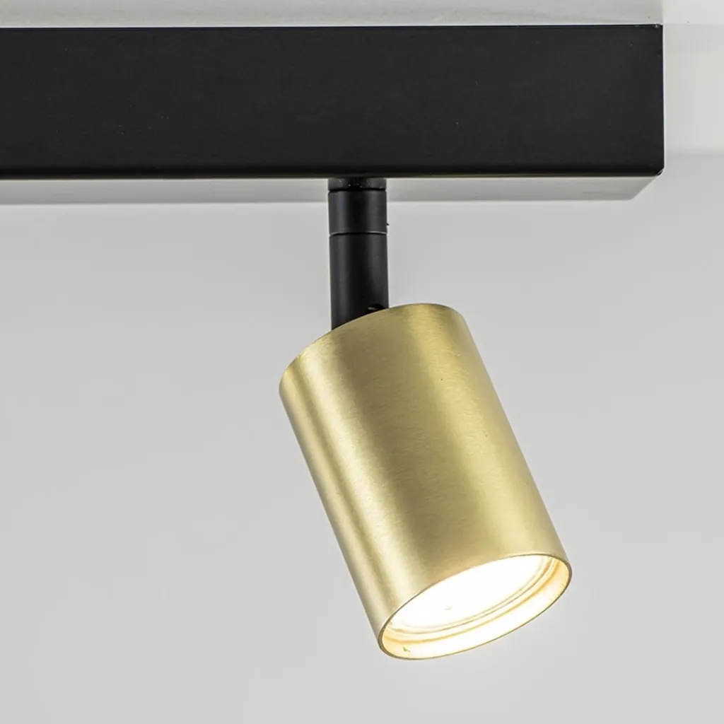 Straluma Plafondspot Bounce 3L 70cm zwart/goud> Plafondlampen|Opbouwspots