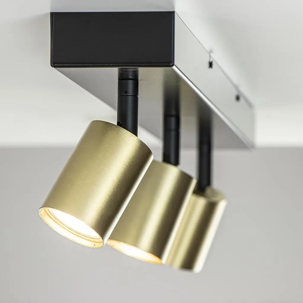 Straluma Plafondspot Bounce 3L 70cm zwart/goud> Plafondlampen|Opbouwspots