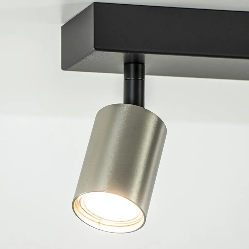 Straluma Plafondspot Bounce 2L zwart/rvs> Plafondlampen|Opbouwspots