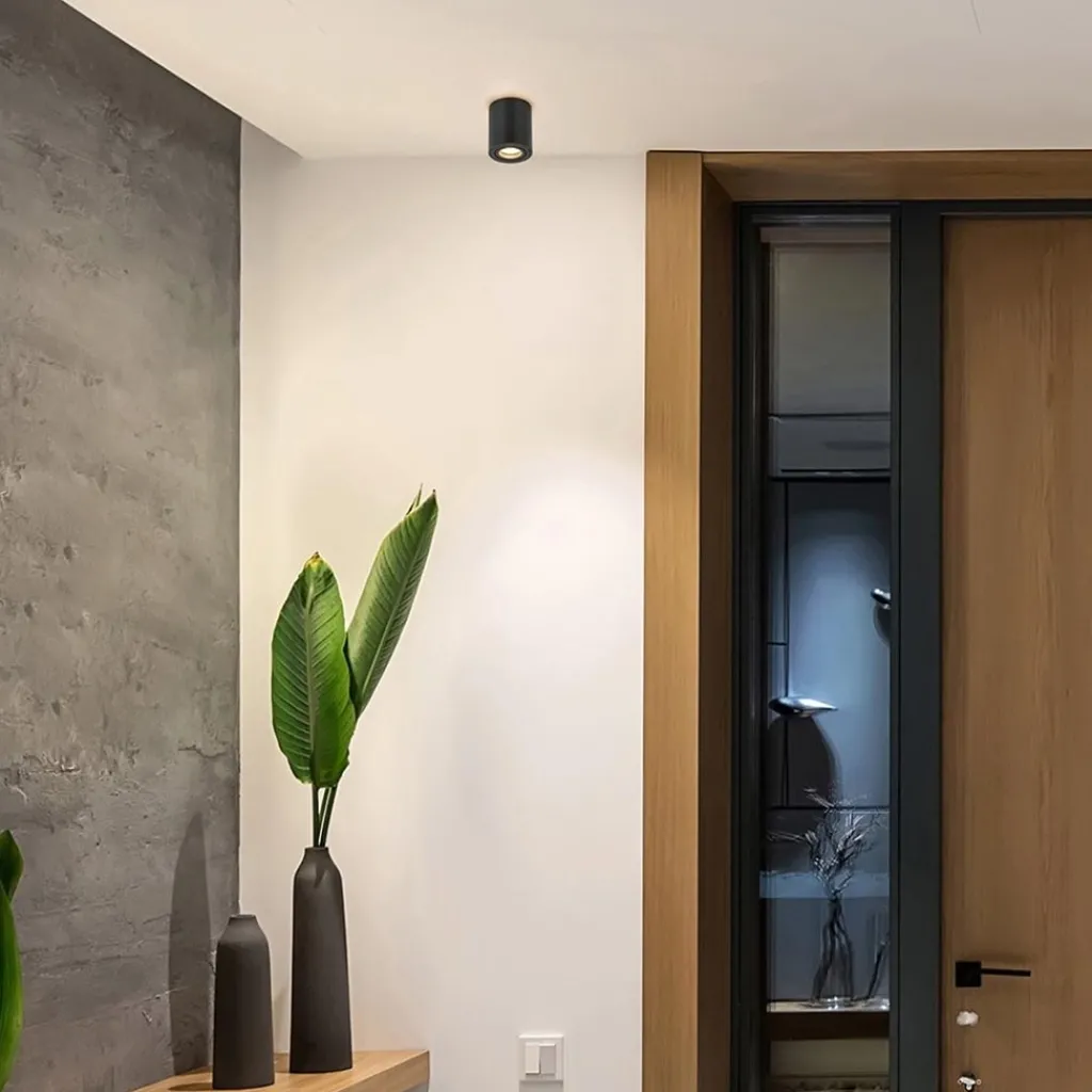 Straluma Plafondspot cilinder zwart verstelbaar gu10> Opbouwspots|Woonkamerlampen