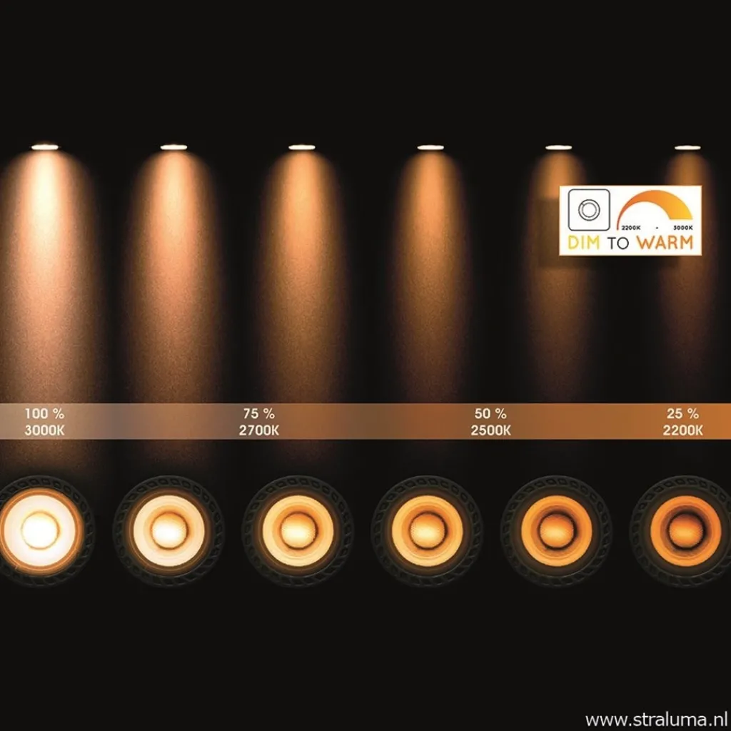 Straluma Plafondspot cilinder zwart gu10-111 dim to warm> Plafondlampen|Opbouwspots