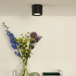 Straluma Plafondspot cilinder zwart gu10-111 dim to warm><noscript><img width=