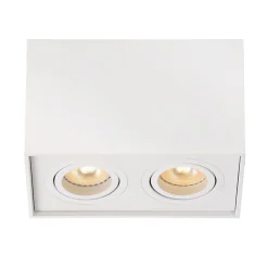 Straluma Plafondspot dubbel box wit gu10> Opbouwspots|Keukenverlichting