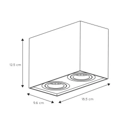 Straluma Plafondspot dubbel box wit gu10><noscript><img width=