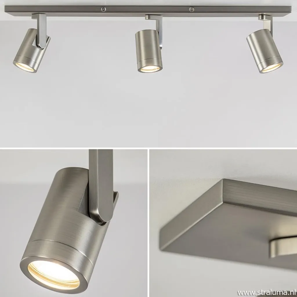 Straluma Plafondspot Halo 3L balk rvs gu10> Opbouwspots|Keukenverlichting