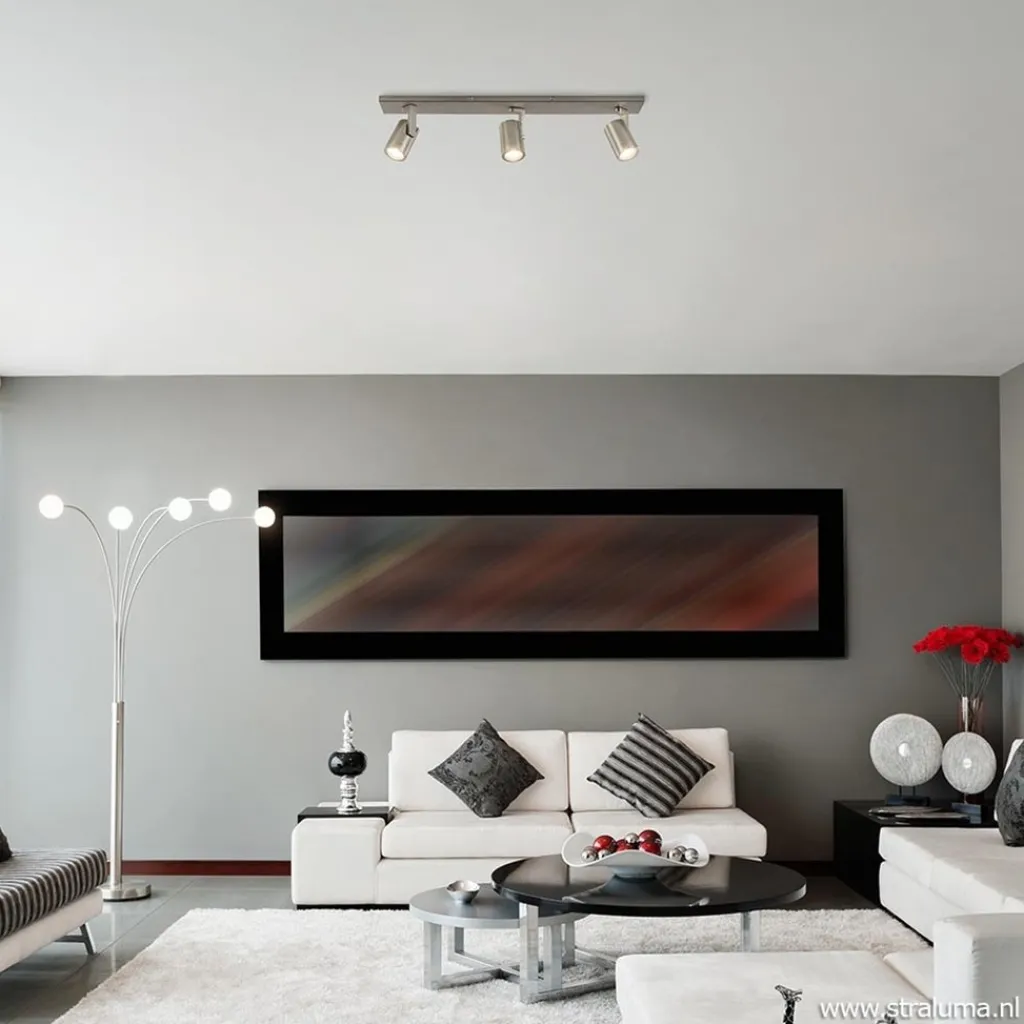 Straluma Plafondspot Halo 3L balk rvs gu10> Opbouwspots|Keukenverlichting