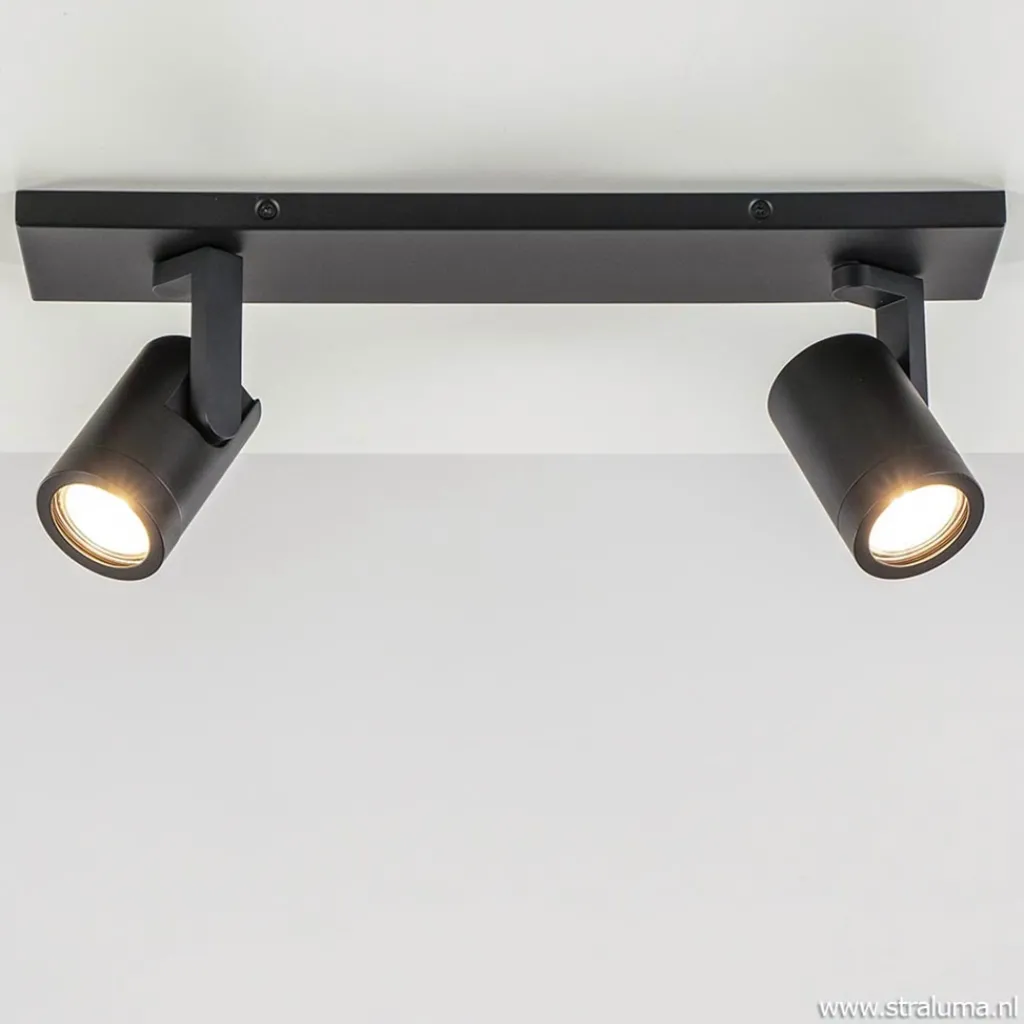 Straluma Plafondspot Halo 2L op balk zwart> Opbouwspots|Keukenverlichting