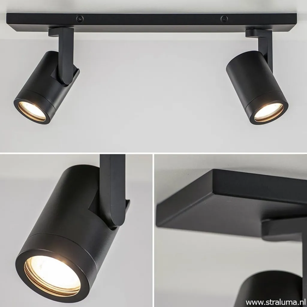 Straluma Plafondspot Halo 2L op balk zwart> Opbouwspots|Keukenverlichting