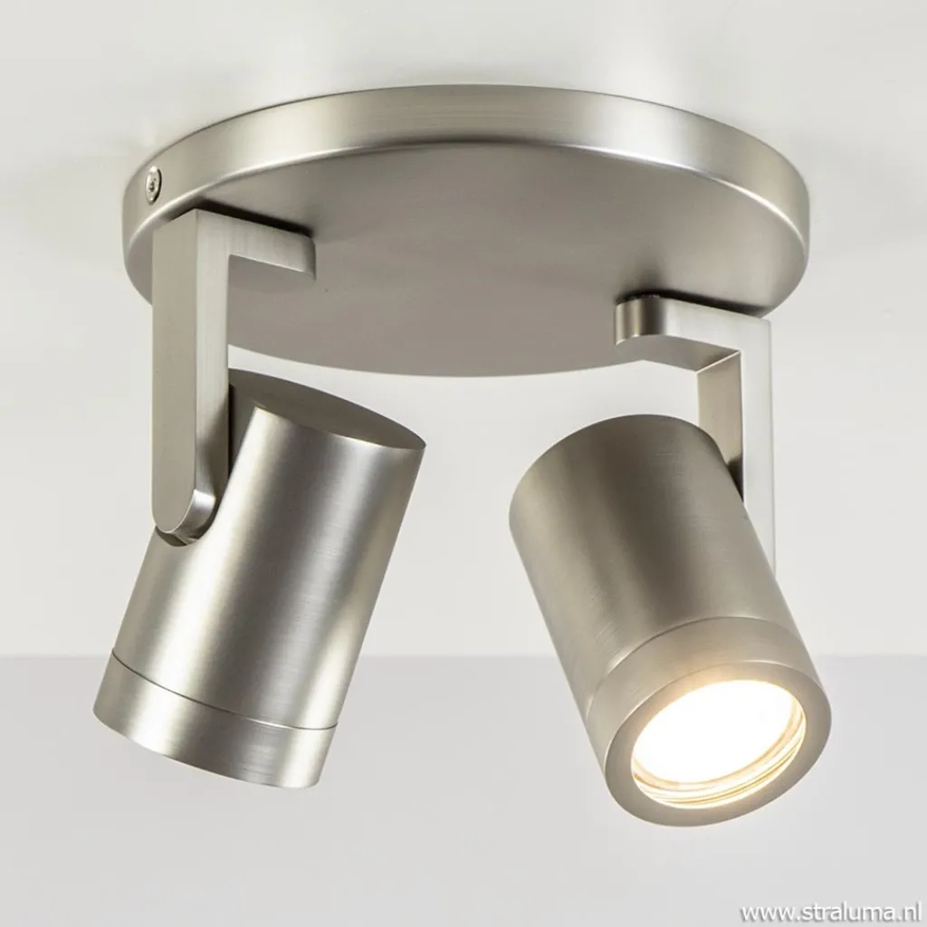 Straluma Plafondspot Halo 2L rond rvs> Opbouwspots|Keukenverlichting