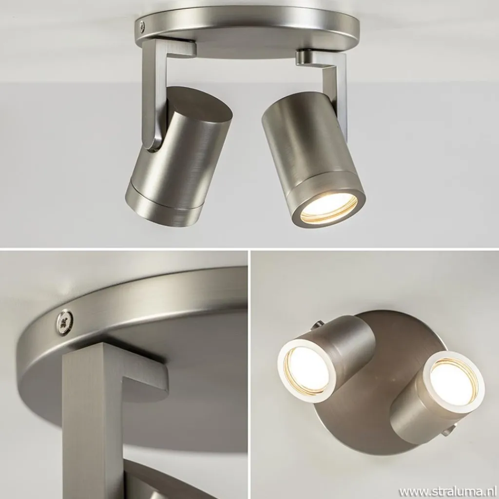 Straluma Plafondspot Halo 2L rond rvs> Opbouwspots|Keukenverlichting
