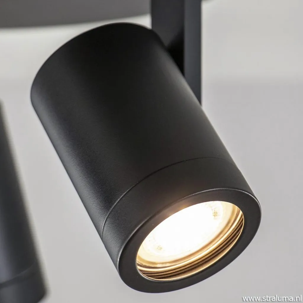 Straluma Plafondspot Halo 3L rond zwart> Opbouwspots|Woonkamerlampen