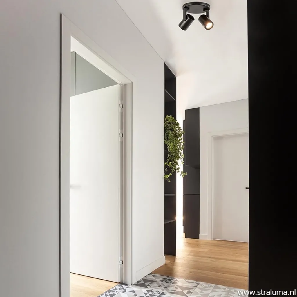 Straluma Plafondspot Halo Spot 2L rond zwart> Opbouwspots|Woonkamerlampen