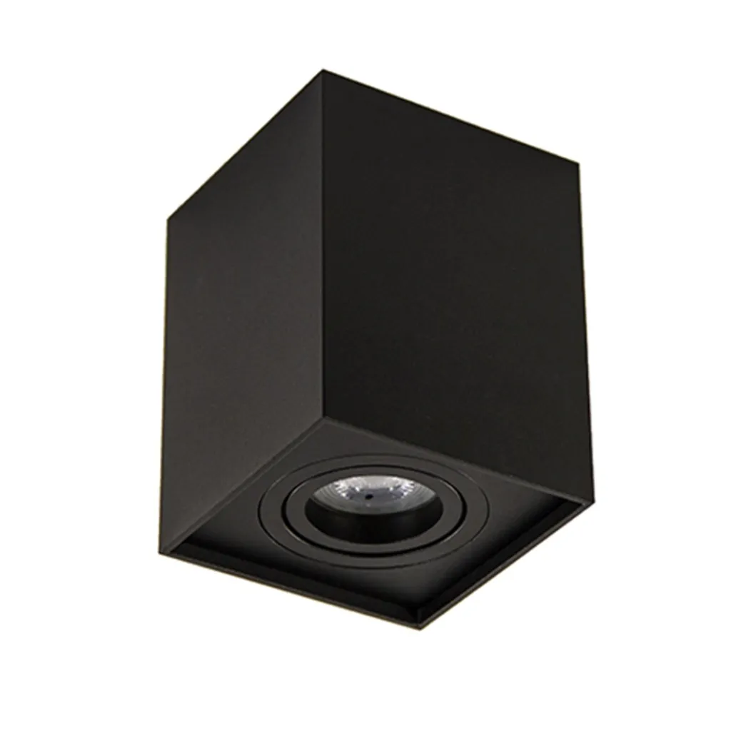 Straluma Plafondspot kubus zwart kantelbaar gu10> Opbouwspots|Woonkamerlampen