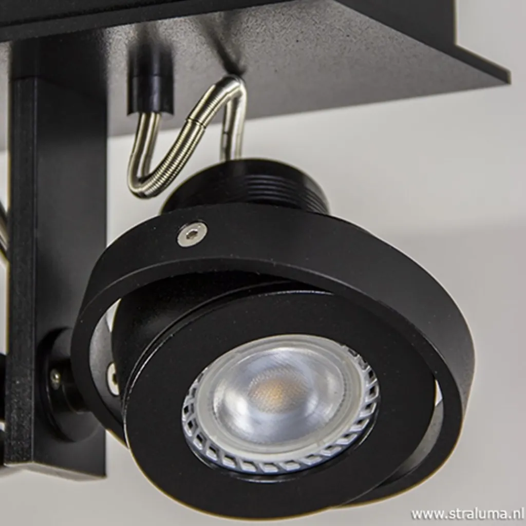 Straluma Plafondspot 3L op balk zwart gu10 incl.> Plafondlampen|Opbouwspots
