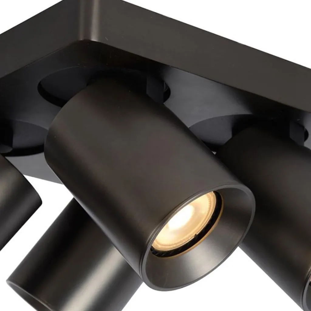 Straluma Plafondspot 4L vierkant gunmetal incl. gu10> Plafondlampen|Opbouwspots