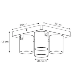 Straluma Plafondspot 4L vierkant gunmetal incl. gu10><noscript><img width=