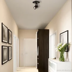 Straluma Plafondspot 1L zwart incl.gu10></noscript> Plafondlampen|Opbouwspots