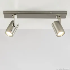Straluma Plafondspot 2-licht op balk nikkel gu10> Opbouwspots|Keukenverlichting