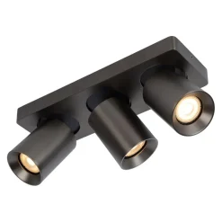 Straluma Plafondspot 3-lichts balk gunmetal gu10> Plafondlampen|Opbouwspots