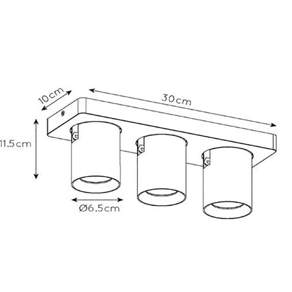 Straluma Plafondspot 3-lichts balk gunmetal gu10> Plafondlampen|Opbouwspots