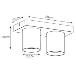 Straluma Plafondspot 2-lichts gunmetal incl. gu10><noscript><img width=