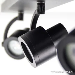 Straluma Plafondspot mat zwart balk 3-lichts gu10></noscript> Plafondlampen|Opbouwspots