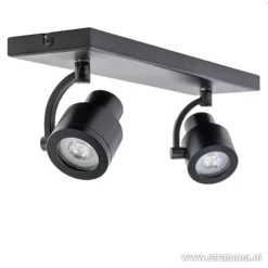 Straluma Plafondspot mat zwart balk 2-lichts gu10></noscript> Plafondlampen|Opbouwspots