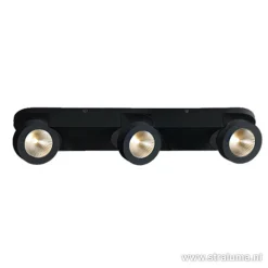 Straluma Plafondspot Montreal 3L balk zwart 3000k></noscript> Plafondlampen|Opbouwspots