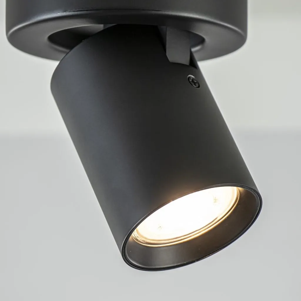 Straluma Plafondspot Oliver enkel tube zwart gu10> Wandlampen|Opbouwspots