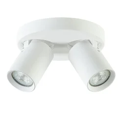 Straluma Plafondspot Oliver 2L rond tube wit gu10> Opbouwspots|Woonkamerlampen