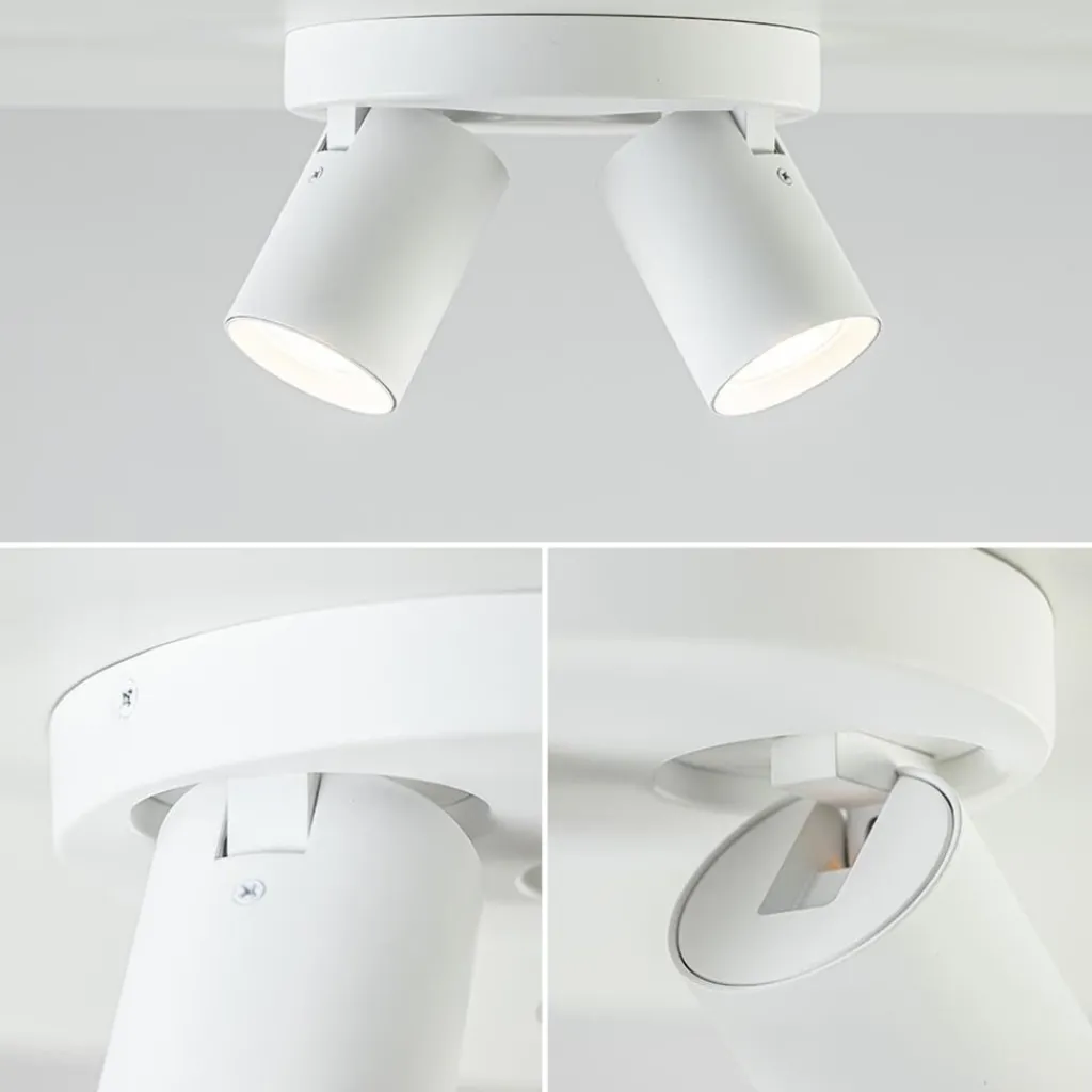 Straluma Plafondspot Oliver 2L rond tube wit gu10> Opbouwspots|Woonkamerlampen