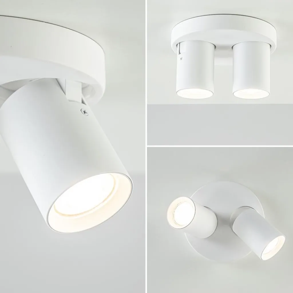 Straluma Plafondspot Oliver 2L rond tube wit gu10> Opbouwspots|Woonkamerlampen