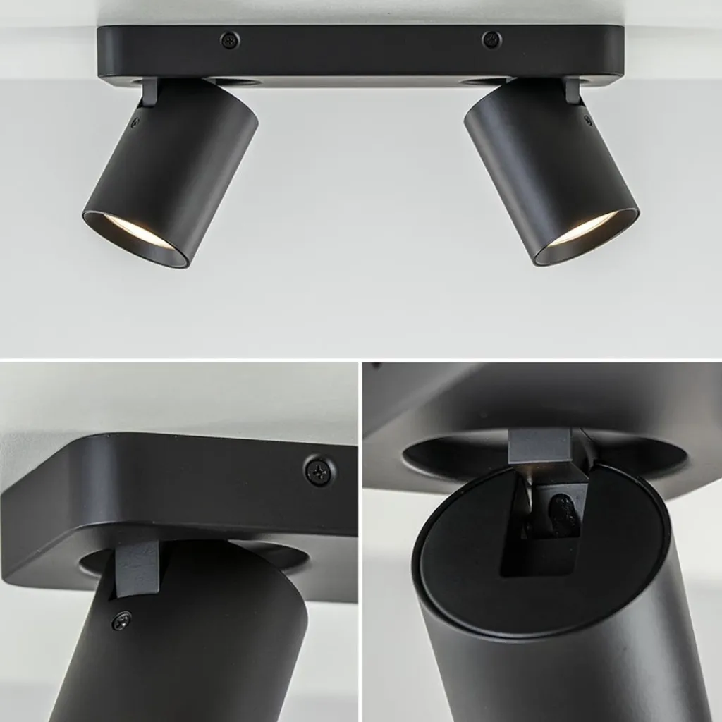 Straluma Plafondspot Oliver 2L zwart balk+tubes> Opbouwspots|Keukenverlichting