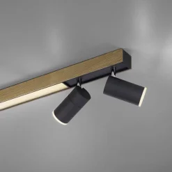 Straluma Plafondspot Pure Lines antraciet/hout cct></noscript> Plafondlampen|Opbouwspots