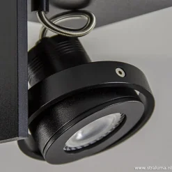 Straluma Plafondspot Quatro 1L zwart incl.gu10></noscript> Plafondlampen|Opbouwspots